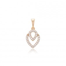 Apzeltīts kulons ar mirdzošiem cirkoniem